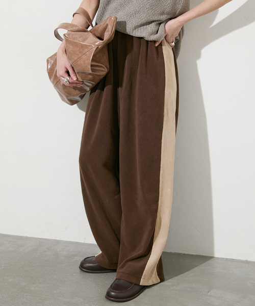 JOURNAL STANDARD(ジャーナルスタンダード)の「パイルラインパンツ(その他パンツ・レディース・ブラウン/グレー・FREE)」の1枚目の写真