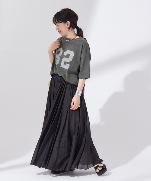 journal standard L'essage(ジャーナルスタンダードレサージュ)の「【32】ピグメントTシャツ(Tシャツ/カットソー・レディース・ホワイト/ブラック/ブルー系その他・FREE)」の4枚目の写真