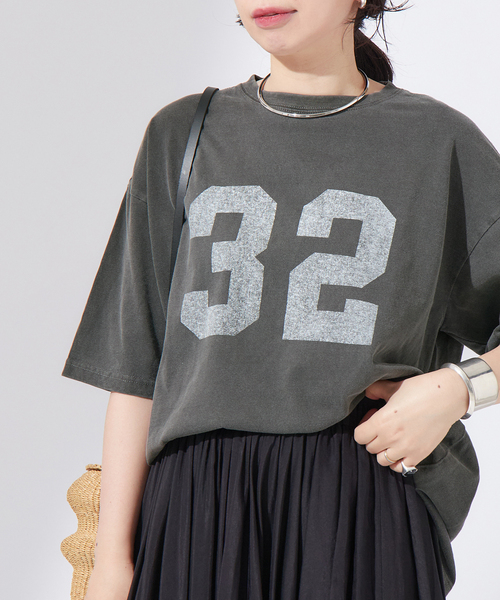 journal standard L'essage(ジャーナルスタンダードレサージュ)の「【32】ピグメントTシャツ(Tシャツ/カットソー・レディース・ホワイト/ブラック/ブルー系その他・FREE)」の6枚目の写真