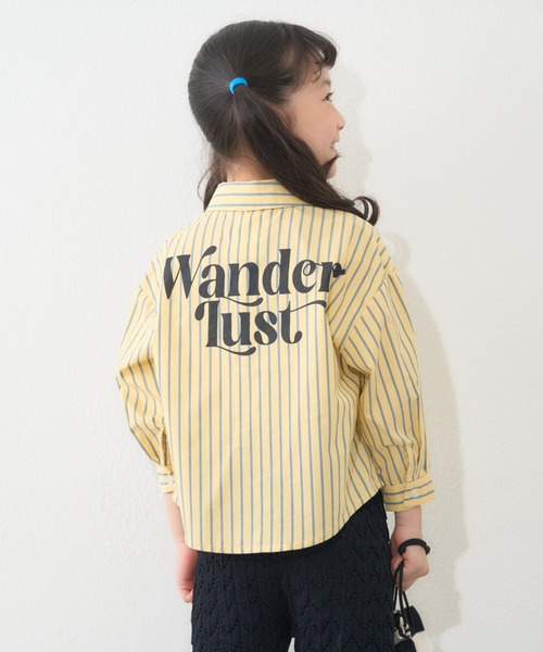 CIAOPANIC TYPY（チャオパニックティピー）の「【KIDS】バックロゴアソートストライプ柄シャツ（シャツ/ブラウス・キッズ・サックスブルー/グリーン/イエロー・MEDIUM/SMALL/XX-LARGE/X-LARGE/LARGE）」の3枚目の写真