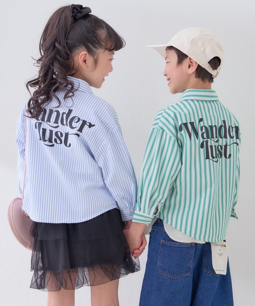CIAOPANIC TYPY（チャオパニックティピー）の「【KIDS】バックロゴアソートストライプ柄シャツ（シャツ/ブラウス・キッズ・サックスブルー/グリーン/イエロー・MEDIUM/SMALL/XX-LARGE/X-LARGE/LARGE）」の11枚目の写真