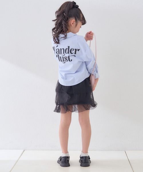 CIAOPANIC TYPY（チャオパニックティピー）の「【KIDS】バックロゴアソートストライプ柄シャツ（シャツ/ブラウス・キッズ・サックスブルー/グリーン/イエロー・MEDIUM/SMALL/XX-LARGE/X-LARGE/LARGE）」の8枚目の写真