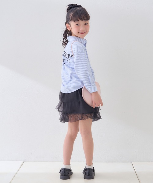 CIAOPANIC TYPY（チャオパニックティピー）の「【KIDS】バックロゴアソートストライプ柄シャツ（シャツ/ブラウス・キッズ・サックスブルー/グリーン/イエロー・MEDIUM/SMALL/XX-LARGE/X-LARGE/LARGE）」の7枚目の写真