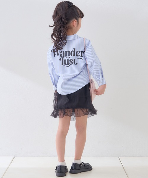 CIAOPANIC TYPY（チャオパニックティピー）の「【KIDS】バックロゴアソートストライプ柄シャツ（シャツ/ブラウス・キッズ・サックスブルー/グリーン/イエロー・MEDIUM/SMALL/XX-LARGE/X-LARGE/LARGE）」の6枚目の写真