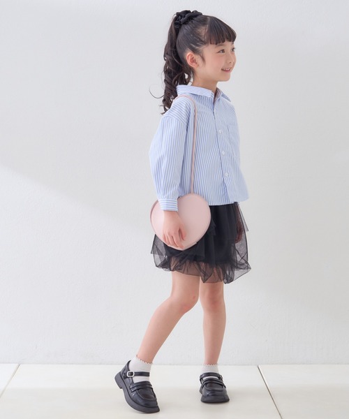 CIAOPANIC TYPY（チャオパニックティピー）の「【KIDS】バックロゴアソートストライプ柄シャツ（シャツ/ブラウス・キッズ・サックスブルー/グリーン/イエロー・MEDIUM/SMALL/XX-LARGE/X-LARGE/LARGE）」の5枚目の写真