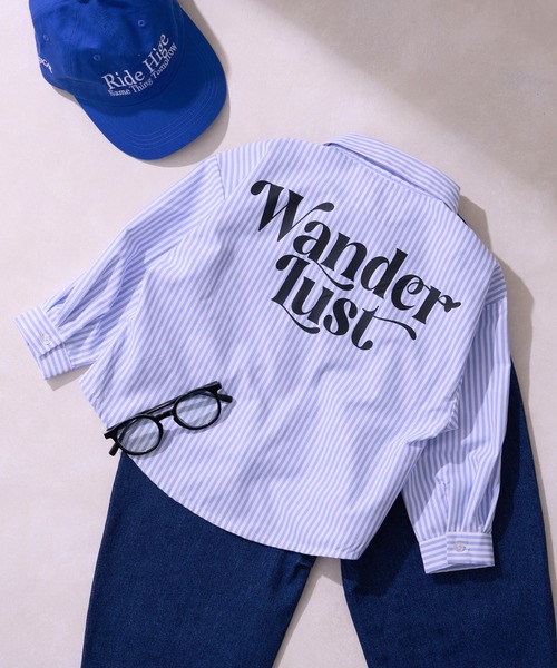 CIAOPANIC TYPY（チャオパニックティピー）の「【KIDS】バックロゴアソートストライプ柄シャツ（シャツ/ブラウス・キッズ・サックスブルー/グリーン/イエロー・MEDIUM/SMALL/XX-LARGE/X-LARGE/LARGE）」の22枚目の写真