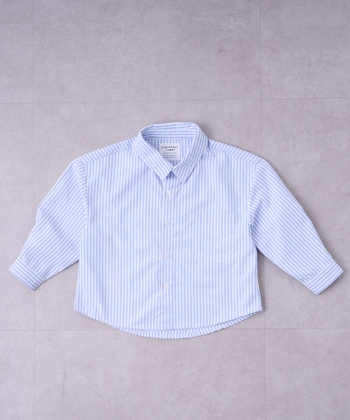 CIAOPANIC TYPY（チャオパニックティピー）の「【KIDS】バックロゴアソートストライプ柄シャツ（シャツ/ブラウス・キッズ・サックスブルー/グリーン/イエロー・MEDIUM/SMALL/XX-LARGE/X-LARGE/LARGE）」の14枚目の写真