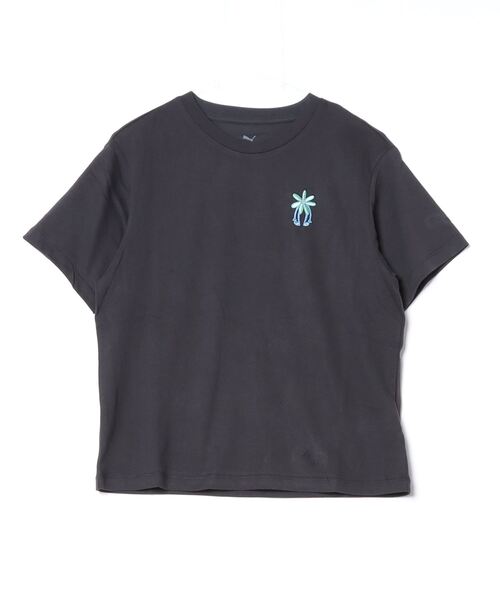PUMA(プーマ)の「【別注】プーマ PUMA ESS DBL FACE KNIT LOGO TEE BAC 限定コラボ(Tシャツ/カットソー・レディース・ホワイト/ブラック/ブルー・S/M/L/XL)」の2枚目の写真
