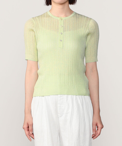 LE GLAZIK（ルグラジック）の「LE GLAZIK | ランダムリブ ヘンリーネックプルオーバー WOMEN（ニット/セーター・レディース・アイボリー/チャコール・36）」の10枚目の写真