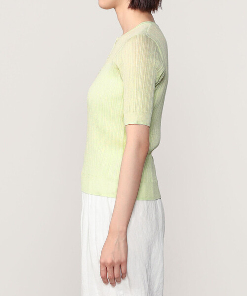 LE GLAZIK（ルグラジック）の「LE GLAZIK | ランダムリブ ヘンリーネックプルオーバー WOMEN（ニット/セーター・レディース・アイボリー/チャコール・36）」の11枚目の写真