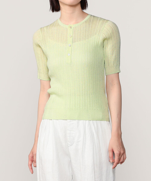 LE GLAZIK（ルグラジック）の「LE GLAZIK | ランダムリブ ヘンリーネックプルオーバー WOMEN（ニット/セーター・レディース・アイボリー/チャコール・36）」の13枚目の写真