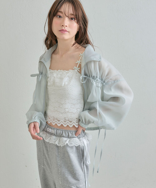 OLIVE des OLIVE(オリーブデオリーブ)の「レースキャミ(キャミソール・レディース・オフホワイト/ブラック・FREE)」の11枚目の写真