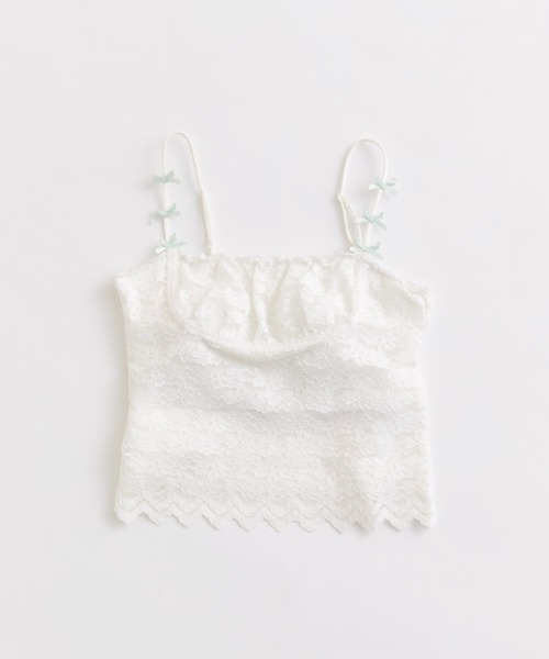 OLIVE des OLIVE(オリーブデオリーブ)の「レースキャミ(キャミソール・レディース・オフホワイト/ブラック・FREE)」の13枚目の写真