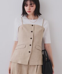 OPAQUE.CLIP | メランジビスチェ風ジレ/セットアップ対応可【洗濯機洗い可】(ベスト)