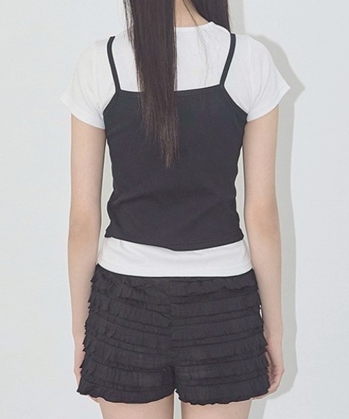 セール】【FANCY CLUB】3-WAY LETTERING CORSAGE TEE（Tシャツ