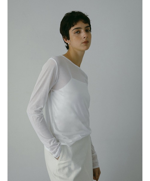 HER.（ハー）の「シアーカットソー（Tシャツ/カットソー・レディース・オフホワイト・フリー）」の2枚目の写真