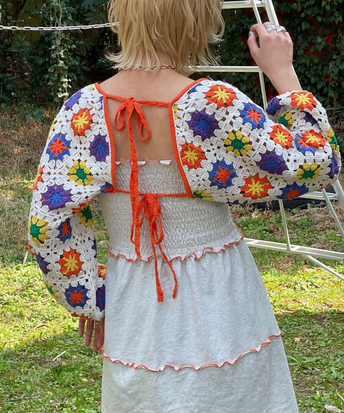 HELLO.SANFRANCISCO（ハローサンフランシスコ）の「【HELLO.SANFRANCISCO/ハローサンフランシスコ】クロシェボレロ付きキャミチュニックワンピ（チュニック・レディース・アイボリー/ブラック・ONE SIZE）」の4枚目の写真