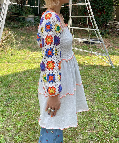 HELLO.SANFRANCISCO（ハローサンフランシスコ）の「【HELLO.SANFRANCISCO/ハローサンフランシスコ】クロシェボレロ付きキャミチュニックワンピ（チュニック・レディース・アイボリー/ブラック・ONE SIZE）」の11枚目の写真