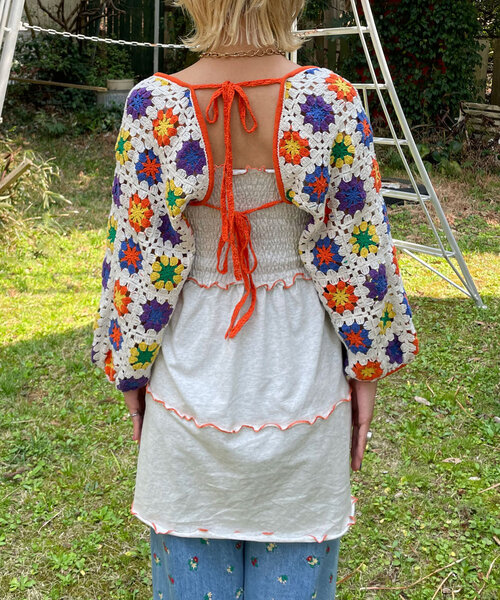 HELLO.SANFRANCISCO（ハローサンフランシスコ）の「【HELLO.SANFRANCISCO/ハローサンフランシスコ】クロシェボレロ付きキャミチュニックワンピ（チュニック・レディース・アイボリー/ブラック・ONE SIZE）」の12枚目の写真