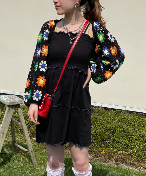 HELLO.SANFRANCISCO（ハローサンフランシスコ）の「【HELLO.SANFRANCISCO/ハローサンフランシスコ】クロシェボレロ付きキャミチュニックワンピ（チュニック・レディース・アイボリー/ブラック・ONE SIZE）」の21枚目の写真