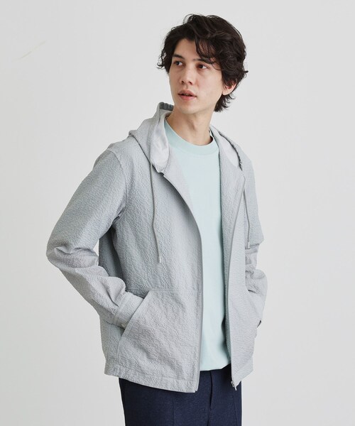 TAKEO KIKUCHI(タケオキクチ)の「【軽羽織】リップル プリント シャツパーカ(パーカー・メンズ・チャコールグレー/ネイビー・04/03/02/01)」の15枚目の写真