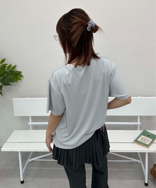 sedacle girl(セダクルガール)の「ハートジャガードユニフォームT(Tシャツ/カットソー・レディース・ライトブルー/アイボリー・FREE)」の5枚目の写真