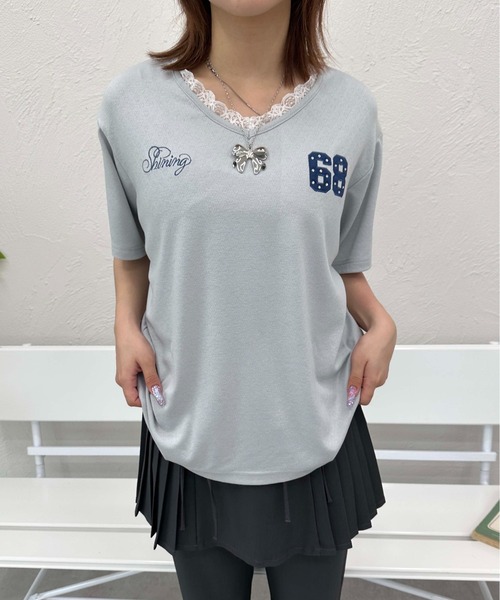 セール】ハートジャガードユニフォームT（Tシャツ/カットソー