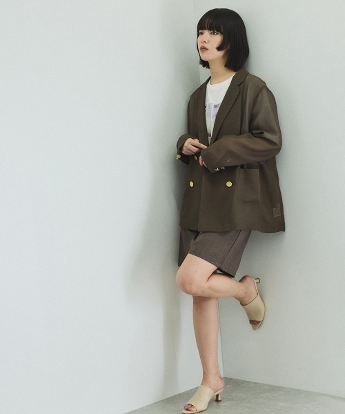 VICKY（ビッキー）の「メッシュダブルテーラージャケット≪手洗い可能≫（テーラードジャケット・レディース・ブラウン/ブラック・M）」の10枚目の写真