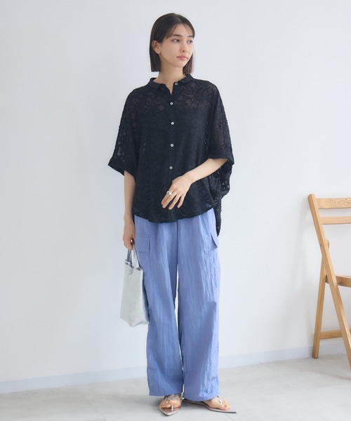 KATHARINE ROSS（キャサリンロス）の「【KATHARINE ROSS】ナイロンワッシャーカーゴパンツ（カーゴパンツ・レディース・ブラック/ブルーグレー・MEDIUM）」の4枚目の写真