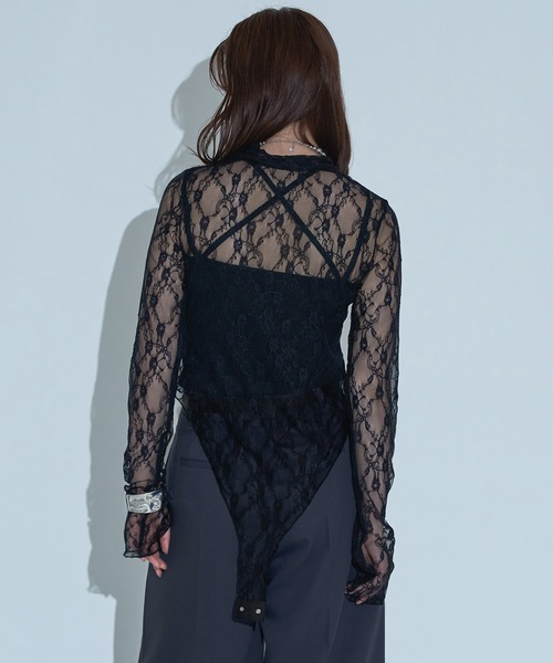 Ellno de Mavie（エルノデメヴィ）の「デザインシアートップス（Tシャツ/カットソー・レディース・ブラック/ブルーグレー/ブラック系その他・FREE）」の7枚目の写真