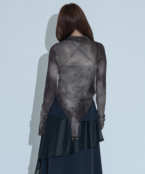 Ellno de Mavie（エルノデメヴィ）の「デザインシアートップス（Tシャツ/カットソー・レディース・ブラック/ブルーグレー/ブラック系その他・FREE）」の13枚目の写真