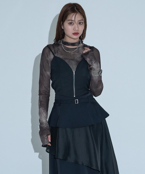 Ellno de Mavie（エルノデメヴィ）の「デザインシアートップス（Tシャツ/カットソー・レディース・ブラック/ブルーグレー/ブラック系その他・FREE）」の15枚目の写真