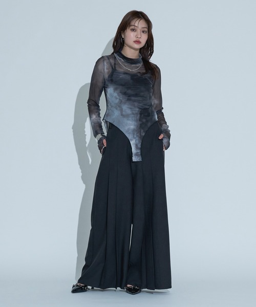 Ellno de Mavie（エルノデメヴィ）の「デザインシアートップス（Tシャツ/カットソー・レディース・ブラック/ブルーグレー/ブラック系その他・FREE）」の22枚目の写真