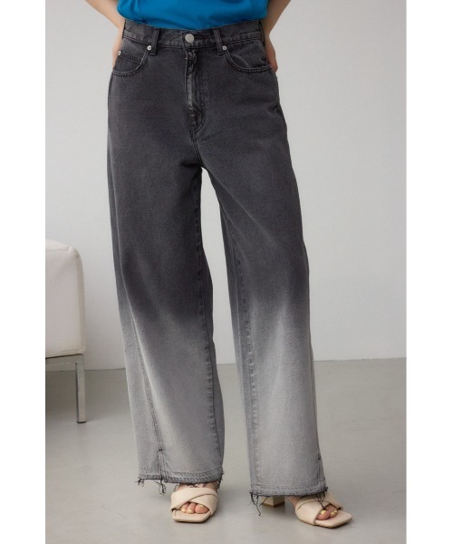 AZUL by moussy(アズールバイマウジー)の「【サイズ,身長別画像あり】AZUL DENIM グラデーションワイドデニム(デニムパンツ・レディース・ブラック・SMALL/MEDIUM)」の2枚目の写真