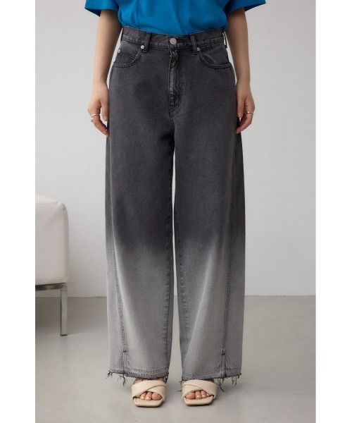 AZUL by moussy(アズールバイマウジー)の「【サイズ,身長別画像あり】AZUL DENIM グラデーションワイドデニム(デニムパンツ・レディース・ブラック・SMALL/MEDIUM)」の5枚目の写真