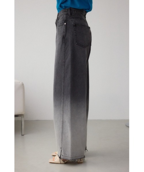 AZUL by moussy(アズールバイマウジー)の「【サイズ,身長別画像あり】AZUL DENIM グラデーションワイドデニム(デニムパンツ・レディース・ブラック・SMALL/MEDIUM)」の6枚目の写真