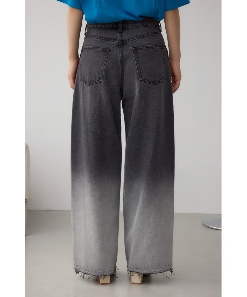 AZUL by moussy(アズールバイマウジー)の「【サイズ,身長別画像あり】AZUL DENIM グラデーションワイドデニム(デニムパンツ・レディース・ブラック・SMALL/MEDIUM)」の7枚目の写真