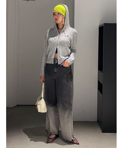 AZUL by moussy(アズールバイマウジー)の「【サイズ,身長別画像あり】AZUL DENIM グラデーションワイドデニム(デニムパンツ・レディース・ブラック・SMALL/MEDIUM)」の19枚目の写真