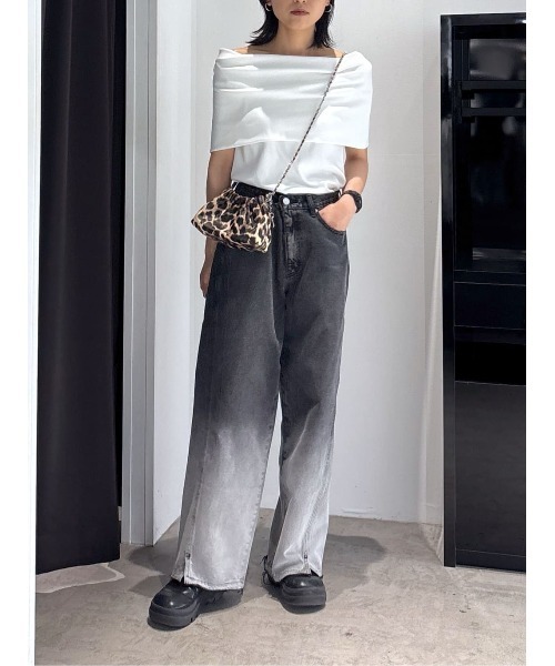 AZUL by moussy(アズールバイマウジー)の「【サイズ,身長別画像あり】AZUL DENIM グラデーションワイドデニム(デニムパンツ・レディース・ブラック・SMALL/MEDIUM)」の20枚目の写真
