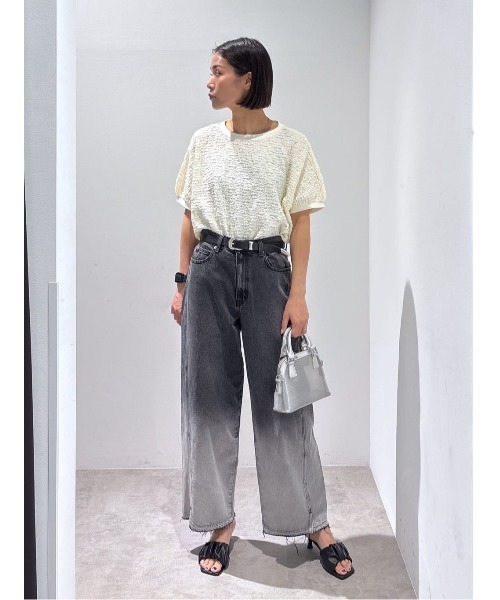 AZUL by moussy(アズールバイマウジー)の「【サイズ,身長別画像あり】AZUL DENIM グラデーションワイドデニム(デニムパンツ・レディース・ブラック・SMALL/MEDIUM)」の12枚目の写真