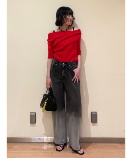 AZUL by moussy(アズールバイマウジー)の「【サイズ,身長別画像あり】AZUL DENIM グラデーションワイドデニム(デニムパンツ・レディース・ブラック・SMALL/MEDIUM)」の14枚目の写真