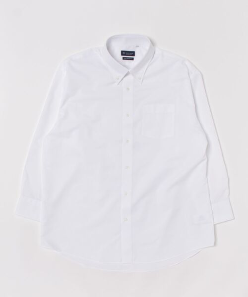 TOKYO SHIRTS（トウキョウシャツ）の「【超形態安定】 形態安定ノンアイロン ボタンダウン 長袖ビジネスワイシャツ（大きいサイズ・長いサイズ）（ビジネスシャツ・メンズ・ホワイト・首回り39cm-裄丈88cm/首回り41cm-裄丈90cm/首回り42cm-裄丈90cm/首回り43cm-裄丈90cm/首回り45cm-裄丈82cm/首回り45cm-裄丈86cm/首回り45cm-裄丈90cm/首回り47cm-裄丈86cm/首回り47cm-裄丈90cm）」の6枚目の写真