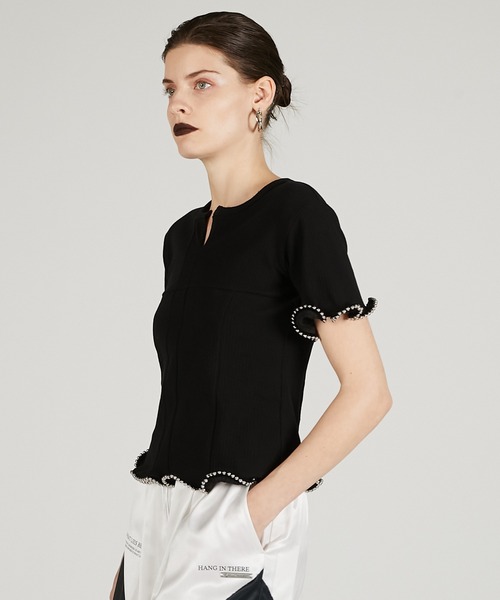 PRANK PROJECT(プランクプロジェクト)の「チェーンヘムトップ / Chain Hem Top(その他トップス・レディース・ブラック/イエロー/チャコールグレー・FREE)」の7枚目の写真