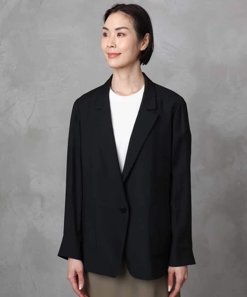 MICHEL KLEIN(ミッシェル・クラン)の「シアーテーラードジャケット(裏地なし)(テーラードジャケット・レディース・ブラック/ホワイト・38)」の19枚目の写真
