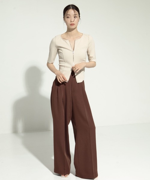 TODAYFUL(トゥデイフル)の「【TODAYFUL/トゥデイフル】Tuck Wide Trousers/タックワイドトラウザーズ(その他パンツ・レディース・ブラック/ブラウン・36/38)」の19枚目の写真