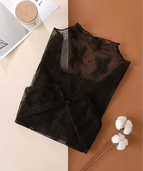 NOLITA LABORATORY(ノリータラボラトリー)の「【 NOLITA / ノリータ 】シアー レース インナー ブラウス カットソー(Tシャツ/カットソー・レディース・アイボリー/ブラック/ベージュ/コーラル・MEDIUM)」の3枚目の写真