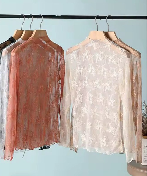 NOLITA LABORATORY(ノリータラボラトリー)の「【 NOLITA / ノリータ 】シアー レース インナー ブラウス カットソー(Tシャツ/カットソー・レディース・アイボリー/ブラック/ベージュ/コーラル・MEDIUM)」の5枚目の写真