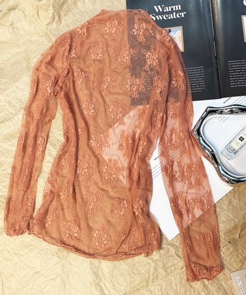 NOLITA LABORATORY(ノリータラボラトリー)の「【 NOLITA / ノリータ 】シアー レース インナー ブラウス カットソー(Tシャツ/カットソー・レディース・アイボリー/ブラック/ベージュ/コーラル・MEDIUM)」の10枚目の写真