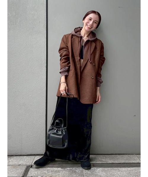 ワッペンデザインルーズ起毛ジャケット（テーラードジャケット