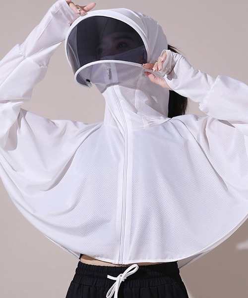 メッシュパーカーホワイト 受注制【XU DOG】mesh zip hoodie (2color) / 【エックスユー